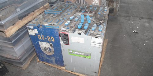 Steel Cased Batteries are Lead Acid Batteries encased in a large Steel Frame. These Batteries generally come from Forklifts.